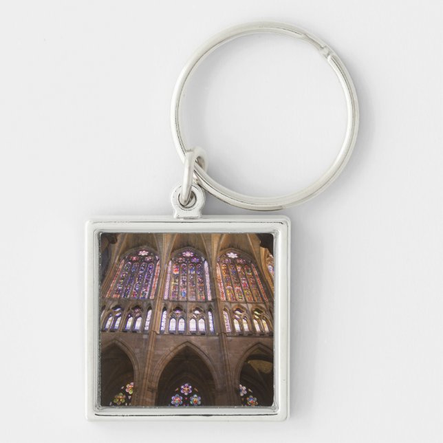 Catedral de Leon, interior stained glass windows Key Ring (Front)