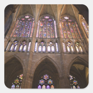 Catedral de Leon, interior stained glass windows Square Sticker