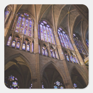Catedral de Leon, interior stained glass windows Square Sticker