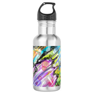CATEGORY FIVES SWIRLING ABSTRACT ART DESIGN 532 ML WATER BOTTLE