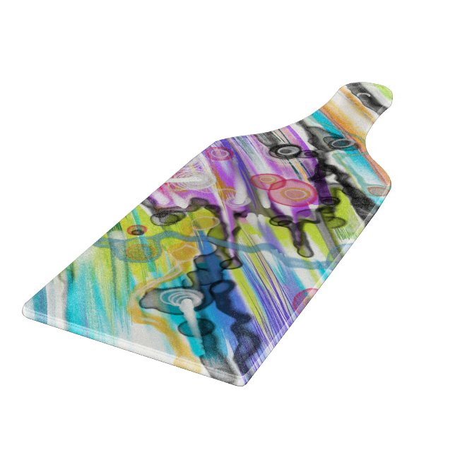 CATEGORY FIVES SWIRLING ABSTRACT ART DESIGN CUTTING BOARD (Corner)