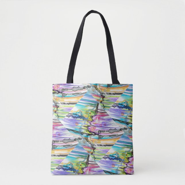 CATEGORY FIVES SWIRLING ABSTRACT ART DESIGN TOTE BAG (Front)