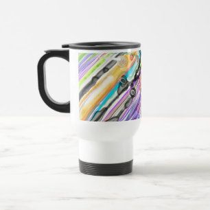 CATEGORY FIVES SWIRLING ABSTRACT ART DESIGN TRAVEL MUG