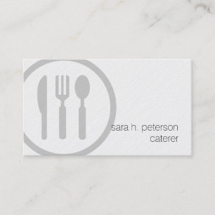 Caterer Bold Cutlery Icon Food Service Business Card
