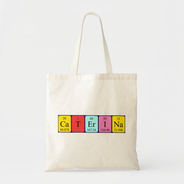 Caterina periodic table name tote bag (Front)