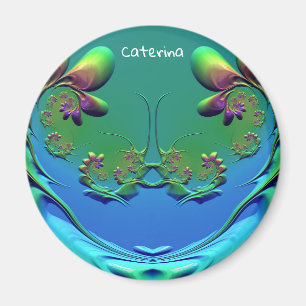 CATERINA ~ Personalised Miniature Rose Fractal ~ Magnet