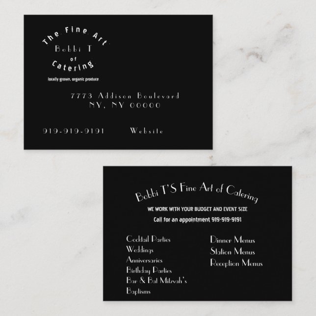 Catering Business Card (Front/Back)