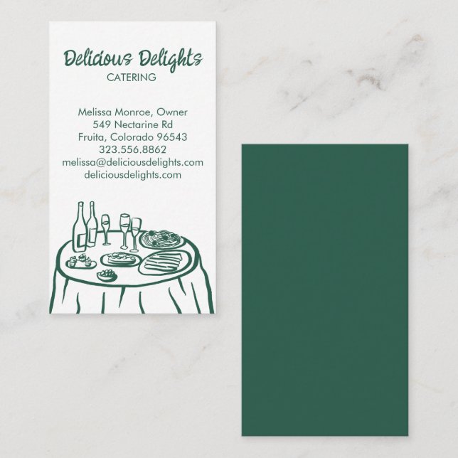 Catering Chef Event Planning Food Prep CUSTOM Business Card (Front/Back)