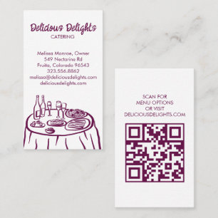 Catering Chef Event Planning Food Prep CUSTOM QR  Business Card