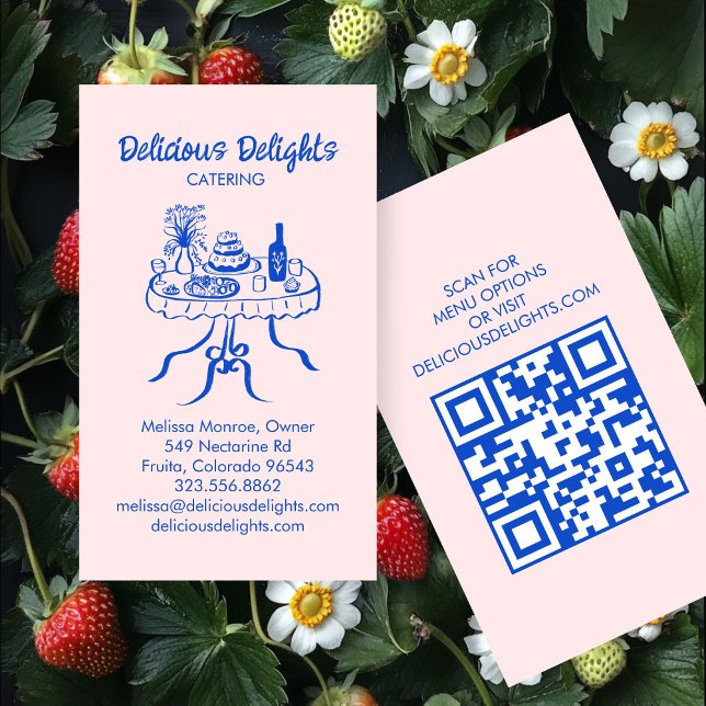 Catering Chef Event Planning Food Prep CUSTOM QR  Business Card (Catering Chef Event Planning Food Prep CUSTOM QR Business Card
)