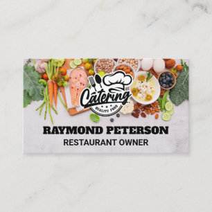 Catering Chef Logo Food Spread Business Card
