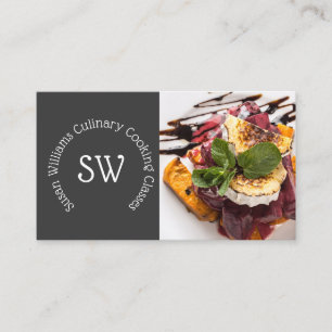 Catering chef professional photo DIY cooking class Business Card