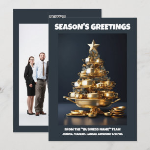 Catering Christmas tree chefs business catering  Holiday Card
