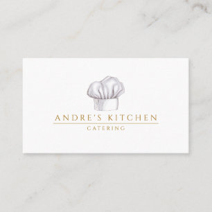 Catering Culinary Watercolor Chef's Hat  Business Card
