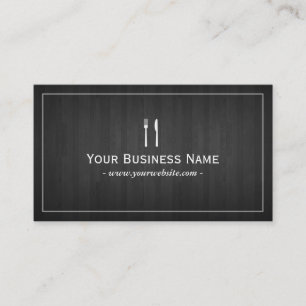 Catering Elegant Dark Wood Chef Business Card
