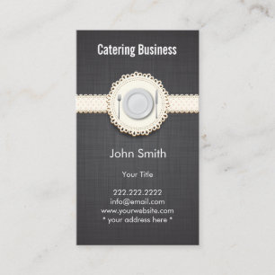 Catering Elegant Lace Dark Linen Chef Business Card
