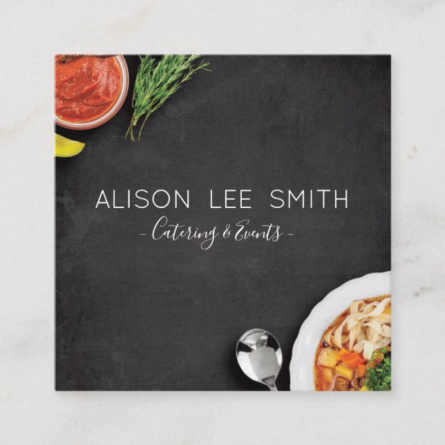 Catering & Events Square Business Card (Front)