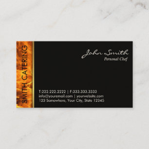Catering Flaming Fire Hot Foods Professional Business Card