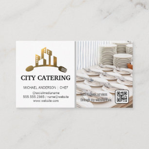 Catering Logo   Banquet Events Plate Setup Business Card