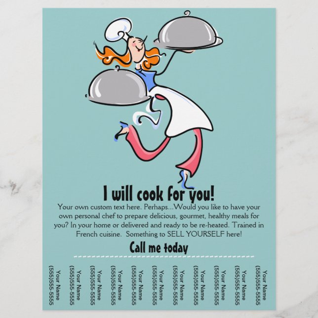 Catering or Personal chef promo flyer (Front)