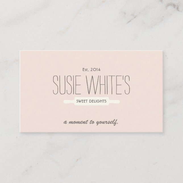 Catering Pastry Chef Rolling Pin Cute Retro Bakers Business Card (Front)