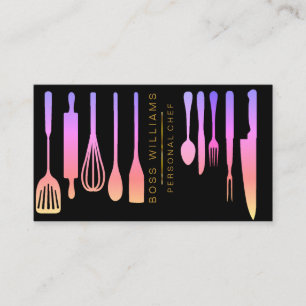 Catering Personal Chef Kitchen Utensils Business Card