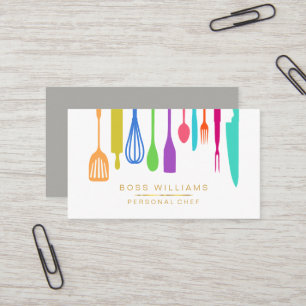 Catering Personal Chef Kitchen Utensils Pastry Business Card