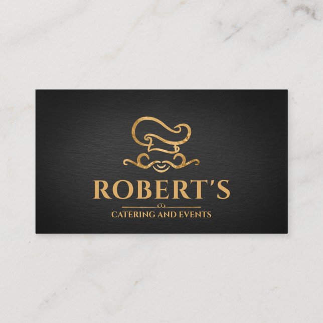 Catering - Personal Chef -Luxury Golden Ornament  Business Card (Front)