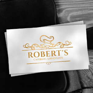 Catering - Personal Chef -Luxury Golden Ornament Business Card