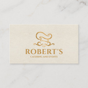 Catering - Personal Chef -Luxury Golden Ornament Business Card