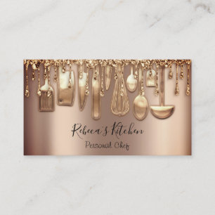 Catering Personal Chef Restaurant Drip Rose Drip Business Card