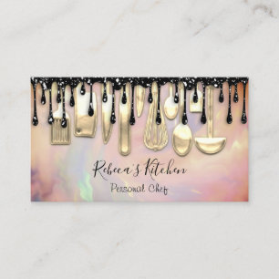 Catering Personal Chef Restaurant Drips Cooking Business Card