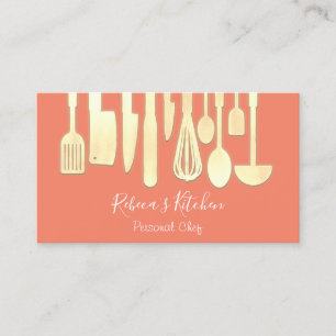 Catering Personal Chef Restaurant Kitchen Orange Business Card