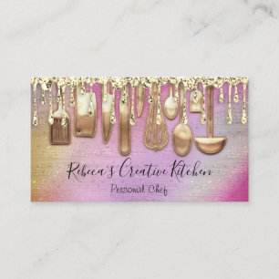 Catering Personal Chef Restaurant QR Code Utensils Business Card