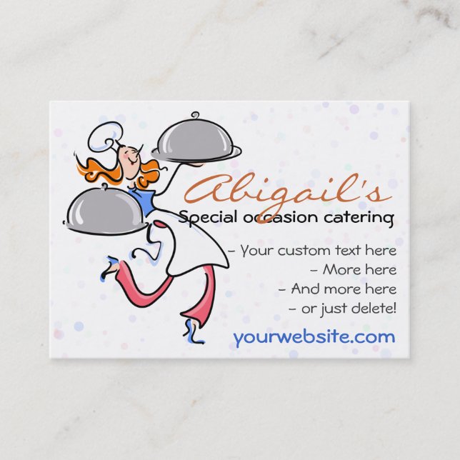 Catering Personal Gourmet Chef  template Business Card (Front)
