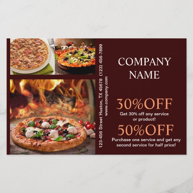 catering service deli shop Italian Food pizza Flyer (Front)