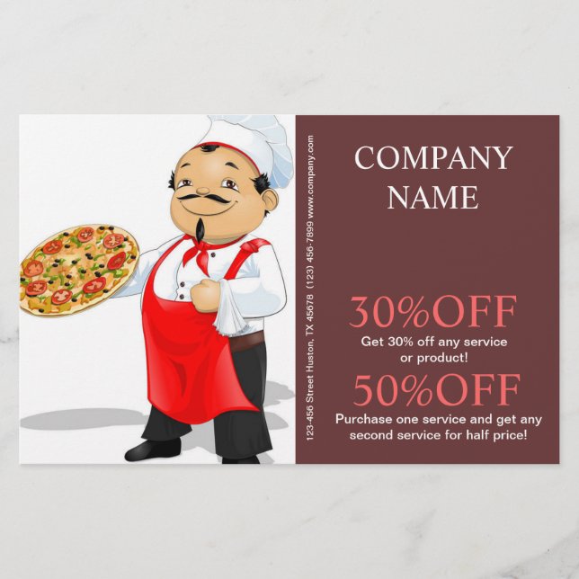 catering service deli shop Italian Food pizza Flyer (Front)