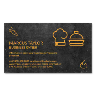 Catering Service Food Industry Chef Magnetic Business Card