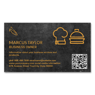 Catering Service   QR Code Magnetic Business Card