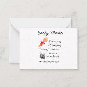 Catering services add name QR code website bakery  Card