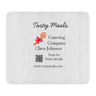 Catering services add name QR code website bakery  Cutting Board