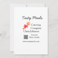 Catering services add name QR code website bakery
