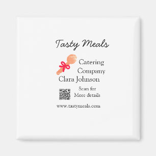 Catering services add name QR code website bakery  Magnet