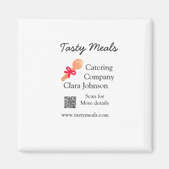 Catering services add name QR code website bakery  Magnet (Front)