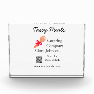 Catering services add name QR code website bakery Photo Block