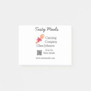 Catering services add name QR code website bakery Post-it Notes
