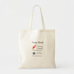 Catering services add name QR code website bakery  Tote Bag