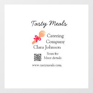 Catering services add name QR code website bakery  Window Cling