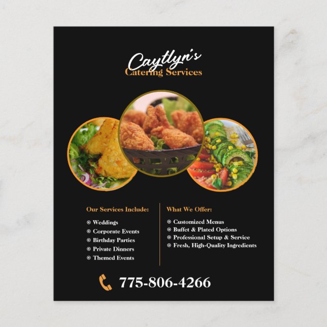 Catering Services Custom Editable Flyer (Front)