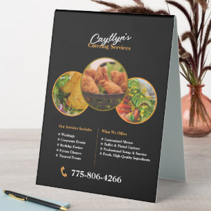Catering Services Custom Table Tent Sign